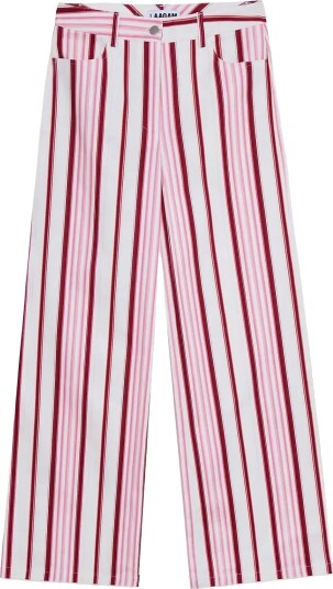 Laagam | Leroy Pink Striped Twill Pants | M