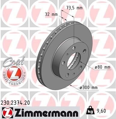 ZIMMERMANN 230.2374.20 Bremseskive