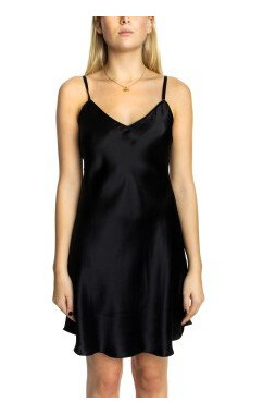 Lady Avenue Silk Satin Nightgown Svart silke X-Small Dame Lady Avenue Silk Satin Nightgown Svart silke X-Small Dame