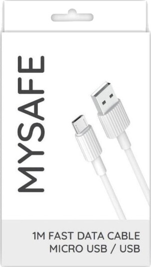 Usb-Kabel Mysafe Usb-A Til Microusb 1 M Hvit 5904208506065