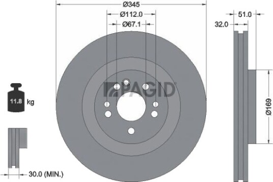PAGID 50297NHC Bremseskive
