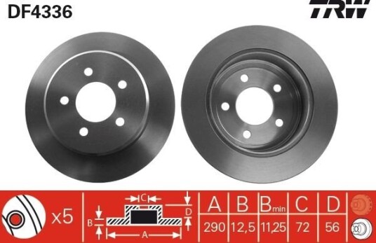 Bremseskive TRW DF4336