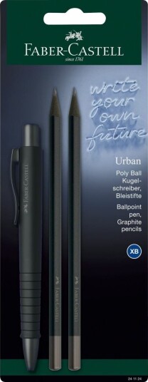 Faber-Castell 241124, Kulepenn, Grafittblyant, Svart, Rund, B, Blister Faber-Castell 241124, Kulepenn, Grafittblyant, Svart, Rund, B, Blister