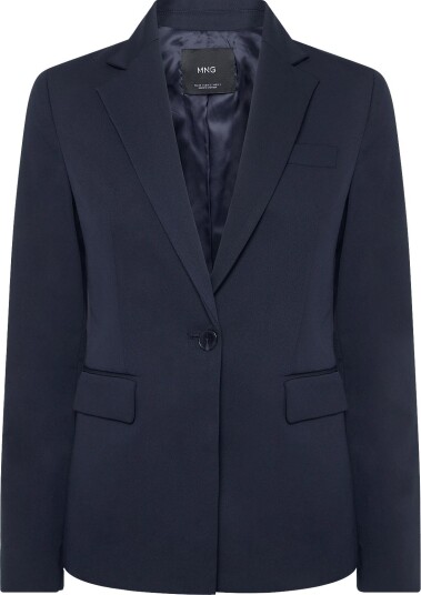 Mango Fitted Suit Blazer NAVY 34