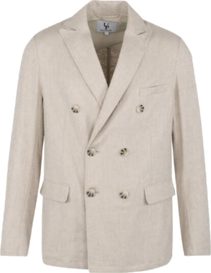 Dante Blazer Sand M Linen stretch herringbone blazer