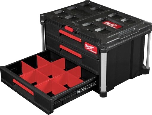 Milwaukee Packout Verktøykasse med 3 Skuffer 560x410x360mm Milwaukee Packout Verktøykasse med 3 Skuffer 560x410x360mm