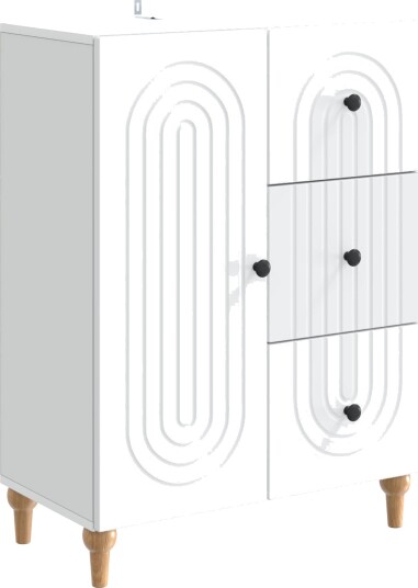 Serviesskap med skuff Hvit 66 x 34,5 x 90 cm Konstruert tre Serviesskap med skuff Hvit 66 x 34,5 x 90 cm Konstruert tre