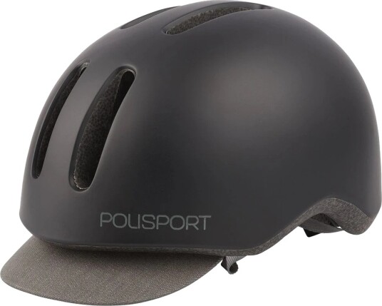 Polisport Commuter Sykkelhjelm - L (58-61 cm), Matt Sort/Grå?