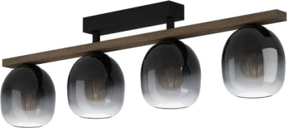 Eglo Filago Taklampe I Sort Og Brun Med Sort Grå Transparente Glassskjermer