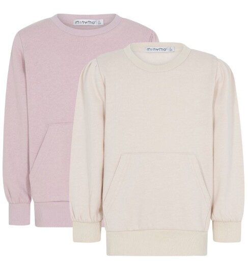 Minymo Collegegenser 2 pack Violet Ice Minymo 3 år 98 Collegegenser Beige Rosa