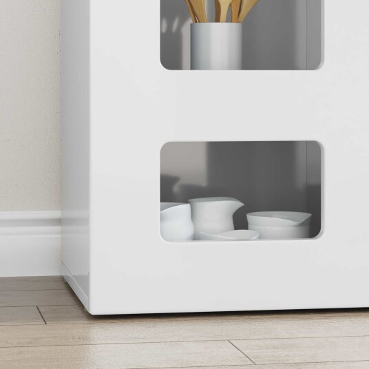 Serviesskap Høyglanset hvit 100 x 35 x 59 cm Konstruert tre