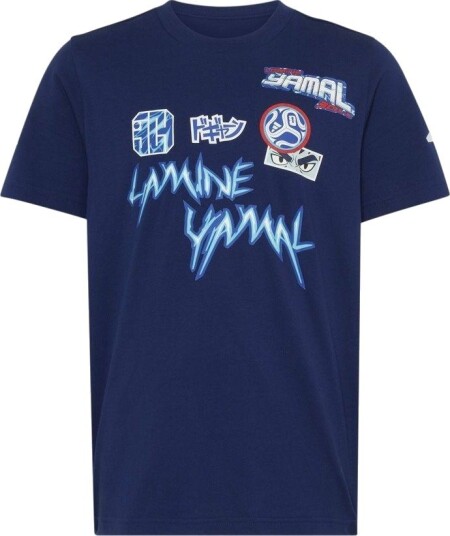 adidas T skjorte Lamine Yamal Anime Graphic Mørkeblå Barn størrelse 176 cm