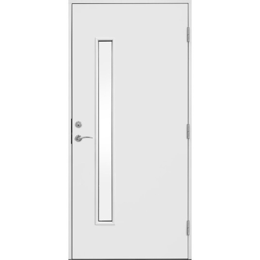 Solid Dørsett funkis ytterdør gl 100x210 h hvit klart glass side ncs s0502 y