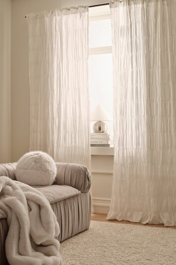 Ellos Home Gardin med multibånd Evita Pleatingtape Curtains 2 pakning Hvit