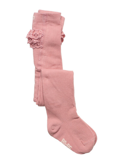 Minymo Stocking W. Lace - Pink - 80\86
