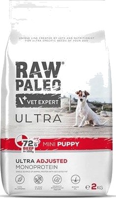 Vetexpert Puppy Raw Paleo Ultra Mini Tørrfôr For Valper Av Små Raser Beef 2 kg