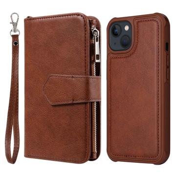 KT Multifunctional Series iPhone 14 Lommebok-deksel Brun
