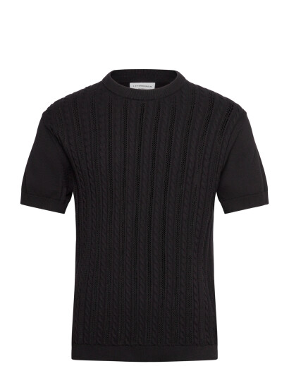 Lindbergh Knitted S/S O Neck Tee Black M