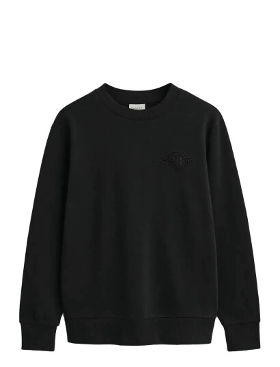 GANT Reg Tonal Shield C-Neck Sweat - Navy - L