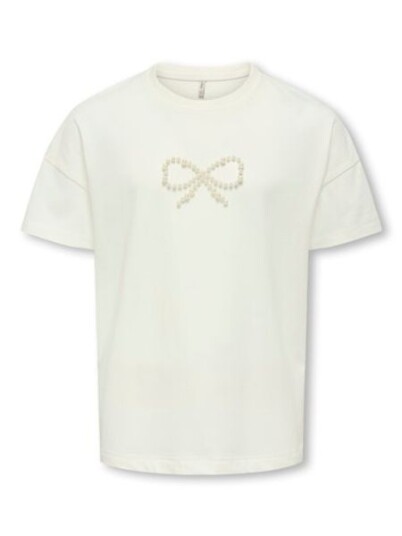 Kids Only Kate Life t skjorte med perler til jente cloud dancer 122/128