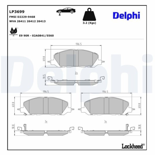 Bremseklosser DELPHI LP3699
