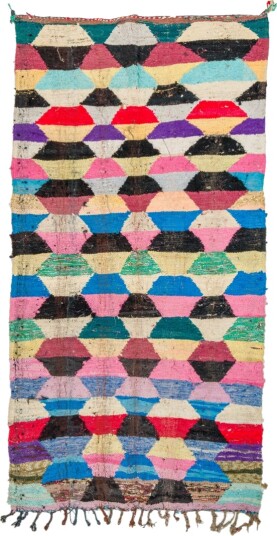 Marokkansk Boucherouite teppe 145 x 275 cm Størrelse: 145 x 275 cm