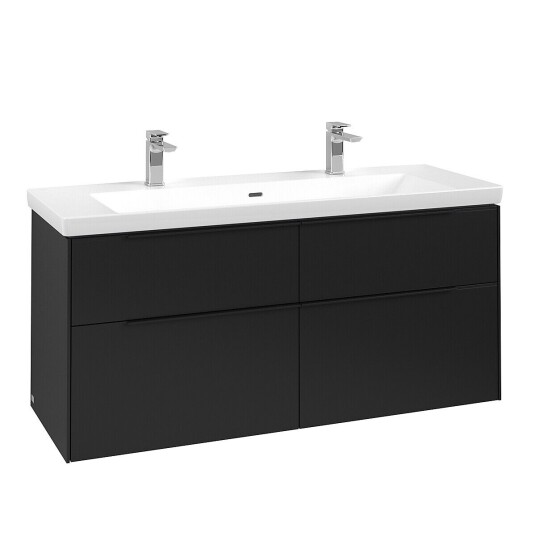 Villeroy & Boch  Subway 3.0 Servantskap m/4 skuffer 1272x576x478 mm Vulkansort Matt