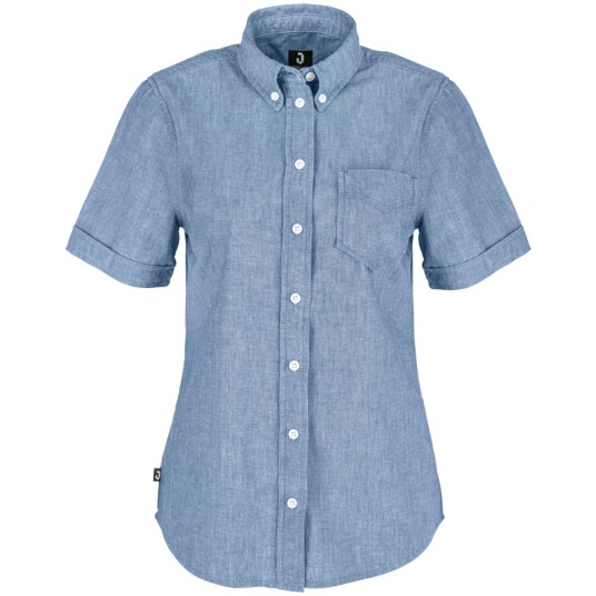 JOBELINE Dameskjorte Chambray kortermet Størrelse 48 Blå JOBELINE Dameskjorte Chambray kortermet Størrelse 48 Blå