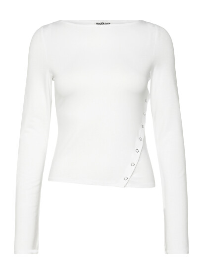 Weekday Long Sleeve Top White L Weekday Long Sleeve Top White L