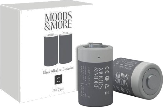 Moods & More   C batteri 2 stk svart
