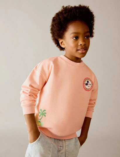 Mango Mickey Mouse Sweatshirt Orange 4 5