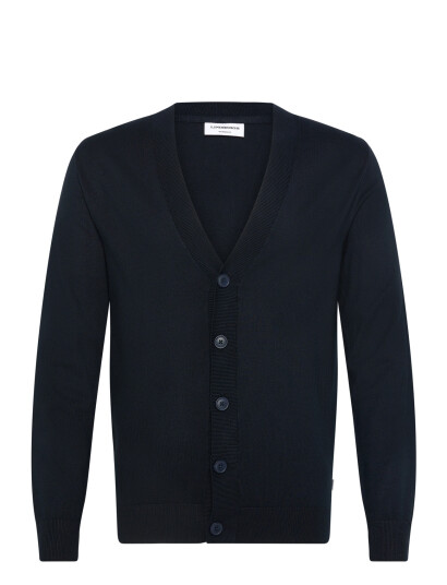 Lindbergh Ecovero V Neck Button Cardigan Navy L Lindbergh Ecovero V Neck Button Cardigan Navy L