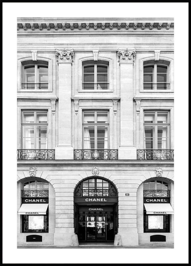 Chanel Paris Boutique Black & White Plakat Plakat / 30x40cm