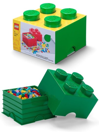 LEGO Storage Brick 4 oppbevaringsboks med lokk 25 x 25 cm dark green LEGO Storage Brick 4 oppbevaringsboks med lokk 25 x 25 cm dark green