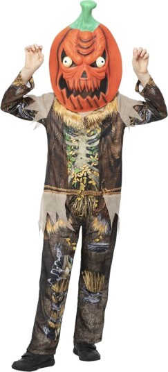 Pumpkin Scarecrow Reaper Fugleskremsel Kostyme med Maske til Barn 4 6 ÅR Pumpkin Scarecrow Reaper Fugleskremsel Kostyme med Maske til Barn 4 6 ÅR