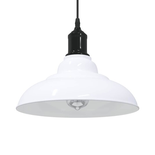 Høydejusterbar E27 Glans Hvit Ø 31cm Metall Høydejusterbar E27 Glans Hvit Ø 31cm Metall