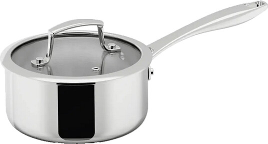 Dorre Saucepan With Glass Lid 3 Ply 16*7.7 Cm 1.5 L   Silver   16X 33X 8.5