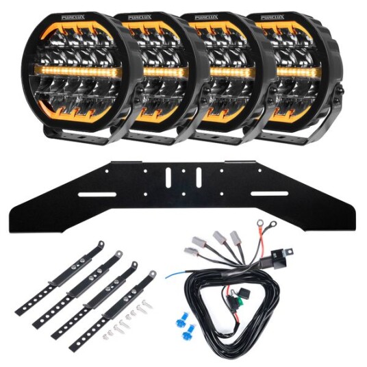 Ekstralys PURELUX Ranger 9 Rund / 23 cm / 160W 4 stk Komplett pakke WRC