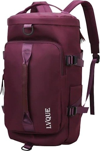 Reiseryggsekk Gymbag Sports Duffelbag Reise Weekendbag Overnatting Bag med Skokammer purpurrød