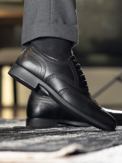 Roberto Rosso Gregers Oxford Brogue Black Sort storrelse 43 male Roberto Rosso Gregers Oxford Brogue Black Sort storrelse 43 male