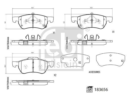 Bremseklosser FEBI BILSTEIN 183656 Bremseklosser FEBI BILSTEIN 183656