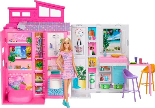 Barbie Lekesett med Dukke Getaway House