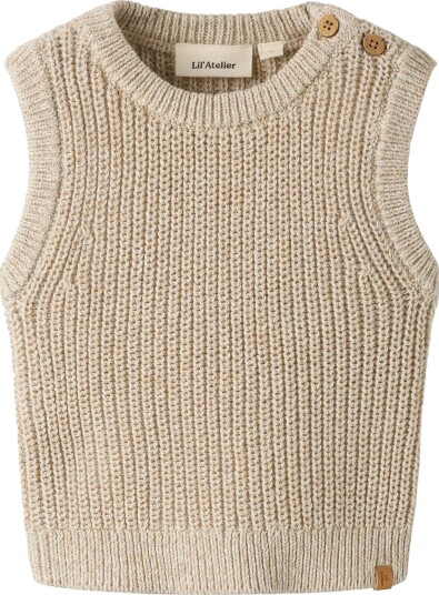 Lil"Atelier Nbmrokkos Knit Vest Lil WHITE PEPPER 56