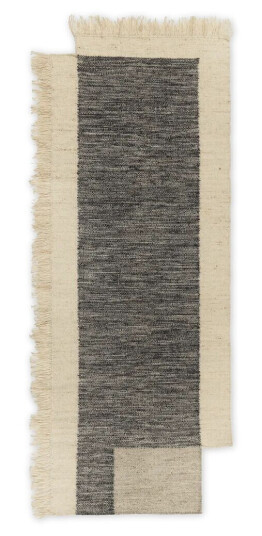 ferm LIVING Counter gangteppe Charcoal-Off-white, 80 x 200 cm