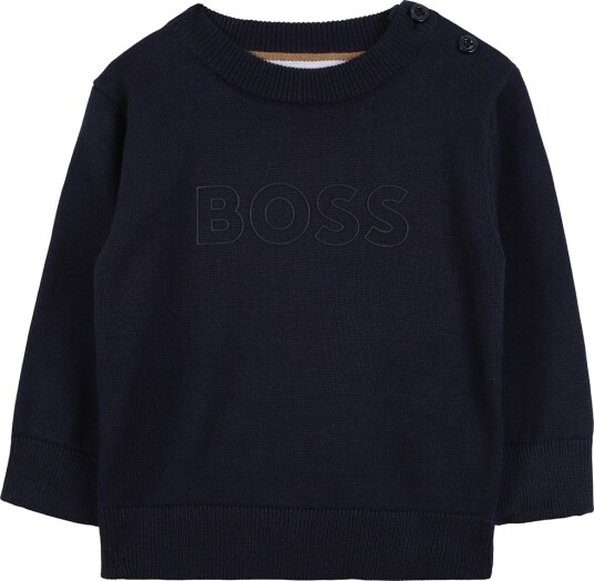 BOSS Genser Strikk Navy BOSS 1 år 80 Genser Blå