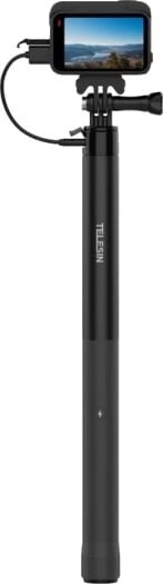 Telesin Monopod Selfiestang Powerbank 5000 Mah Usb-C 1/4" Gopro Til Kamera (S1-Css-05)