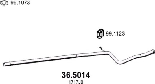 Eksosrør ASSO 36.5014 Eksosrør ASSO 36.5014