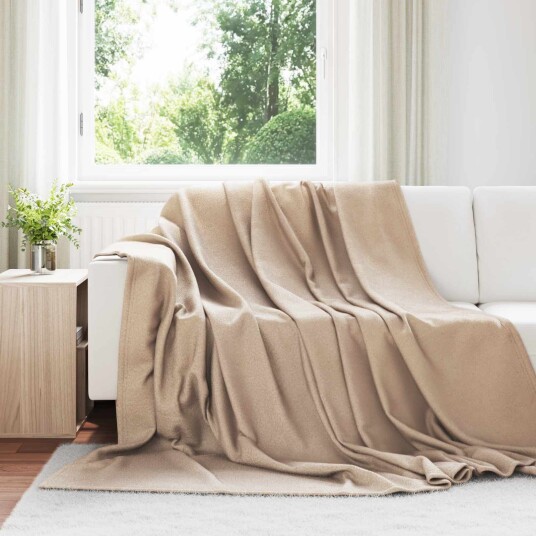 vidaXL Kastepledd 6 pcs Kamel 270 x 240 cm Fleece