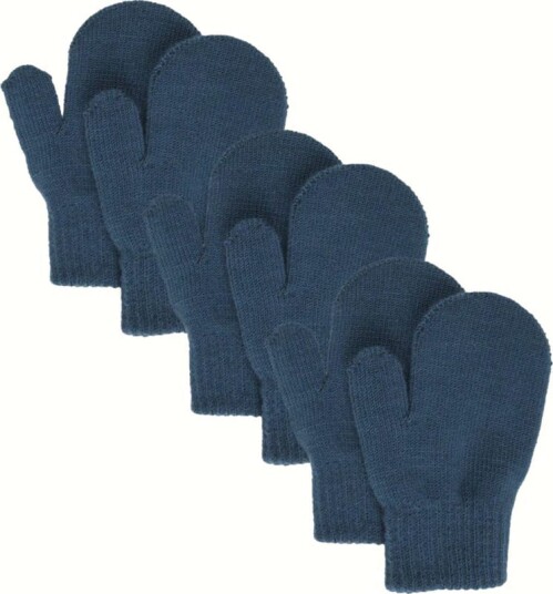 Lindberg Kids' Åsbro Magic Mitten 3-Pack 1-3 years, Dark Blue