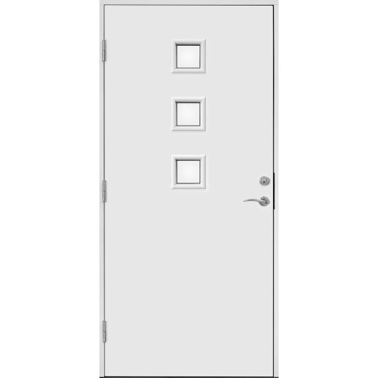 Solid Dørsett tradisjon ytterdør 3 gl 90x200 v hvit 3 klare glass midt ncs s0502 y Solid Dørsett tradisjon ytterdør 3 gl 90x200 v hvit 3 klare glass midt ncs s0502 y